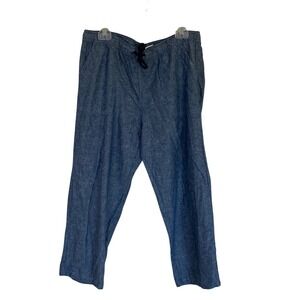 DASH Womens Blue Casual Linen Blend Pull On Pants Size LP Classic Coastal‎
